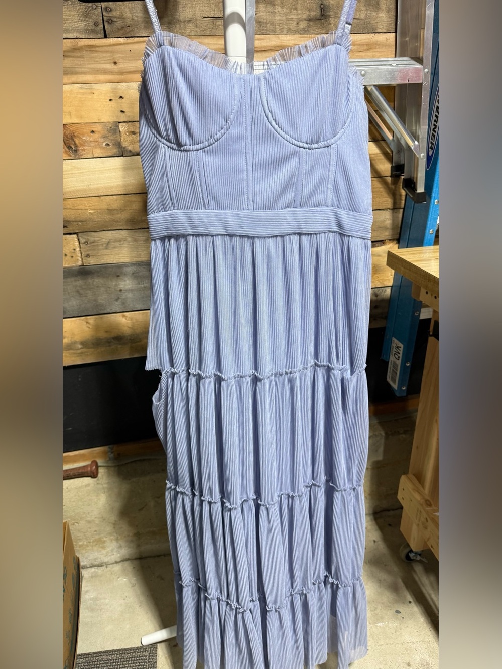 NWT Taylor Light Blue Tiered Maxi Dress-Style Skirt Size 10